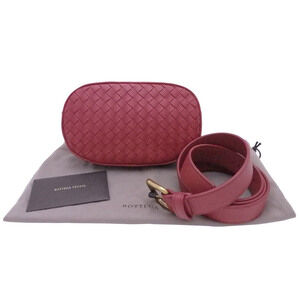 Bottega Veneta Waist Bag Burgundy Red Intrecciato Leather Belt